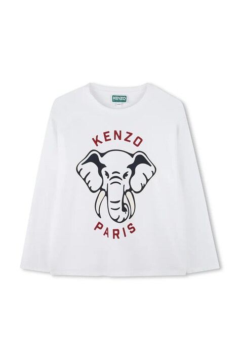 Kenzo Kids longsleeve bawełniany dziecięcy kolor biały z nadrukiem K61493