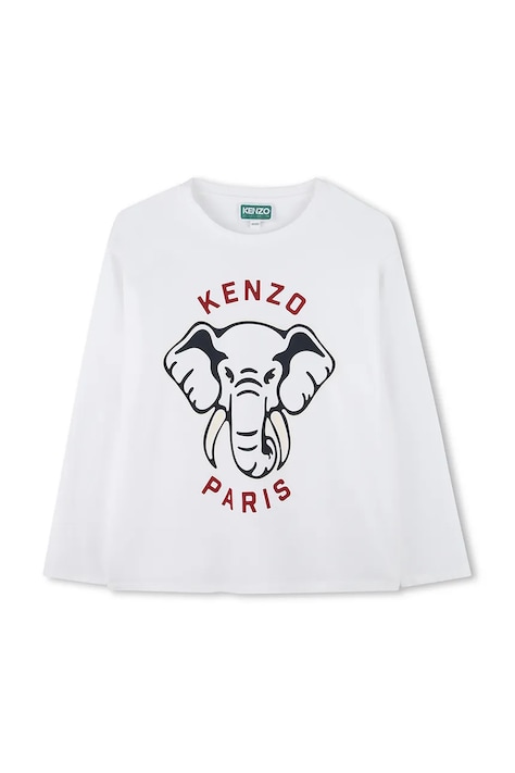 Παιδικό βαμβακερό μακρυμάνικο Kenzo Kids χρώμα: άσπρο, K61493