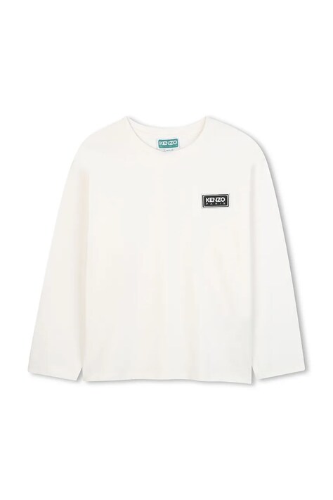 Kenzo Kids longsleeve bawełniany dziecięcy kolor biały gładki K61496