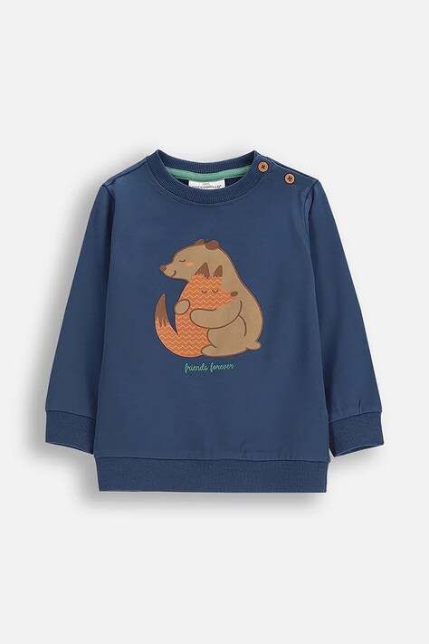 Dětské tričko Coccodrillo tmavomodrá barva, FOREST FRIENDS BOY NEWBORN