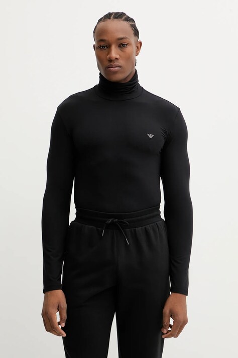 Emporio Armani Underwear longsleeve lounge kolor czarny gładki EM000388 AF14988