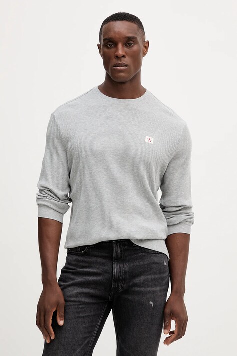 Μακρυμάνικο Calvin Klein Jeans χρώμα: μπεζ, LV040EM217