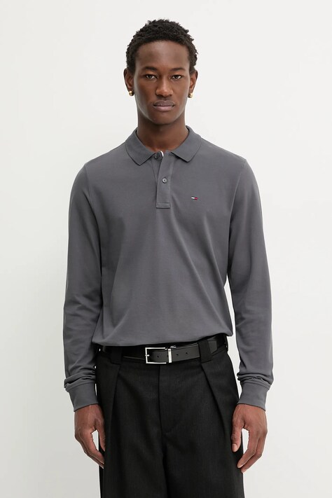 Pamučna majica dugih rukava Tommy Jeans boja: zelena, bez uzorka, DM0DM20232