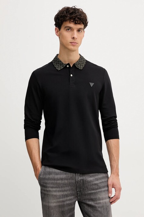 Guess longsleeve culoarea negru, uni, M5YP58 K7O64