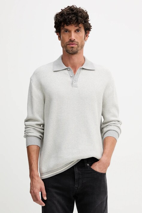 United Colors of Benetton sweter bawełniany męski kolor szary 10C1K301N
