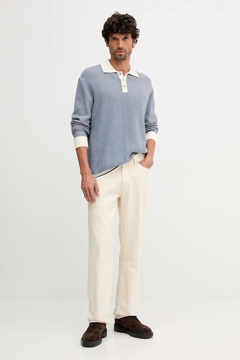 United Colors of Benetton sweter bawełniany męski kolor niebieski 10C1K301N