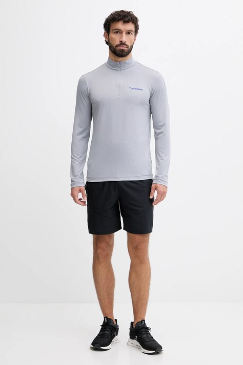 Calvin Klein Performance mânecă lungă de antrenament culoarea gri, uni, LVGMF5W303
