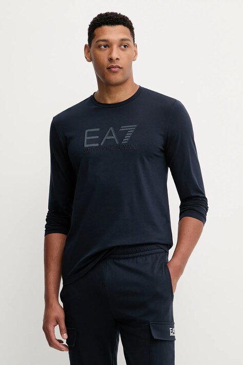 EA7 Emporio Armani longsleeve kolor granatowy z aplikacją AF10373.7M000900