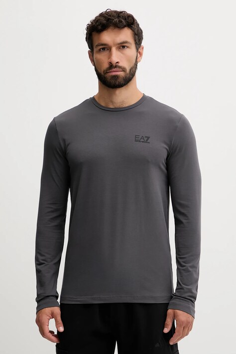 EA7 Emporio Armani longsleeve kolor szary z nadrukiem PJVQZ.8NPT28