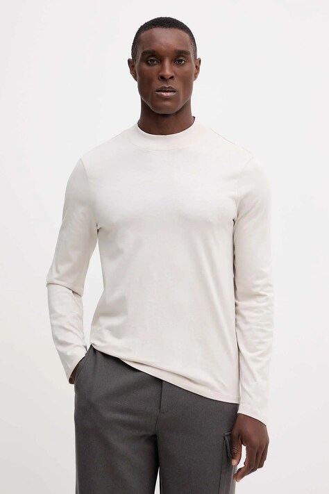 Хлопковый лонгслив Armani Exchange цвет бежевый однотонный XM001427 AF10362