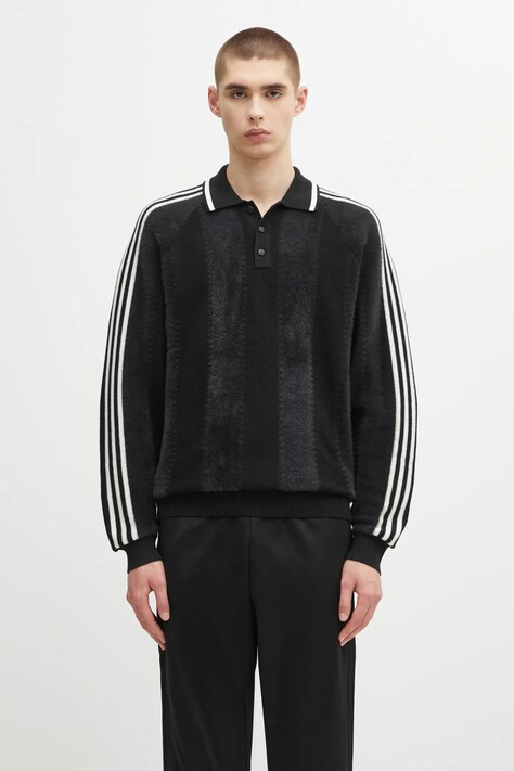 adidas Originals sweter z dodatkiem wełny Knitted Jersey męskie kolor czarny JX3835