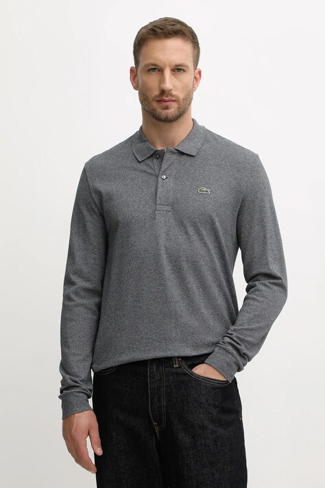 Lacoste pamut hosszúujjú szürke, sima, L1313