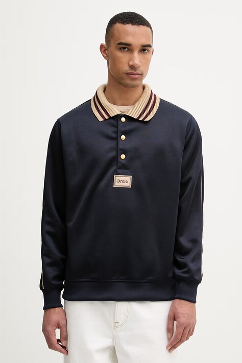 Drôle de Monsieur bluza Le Polo DrUle męskie kolor granatowy gładka I.PL137.PL165