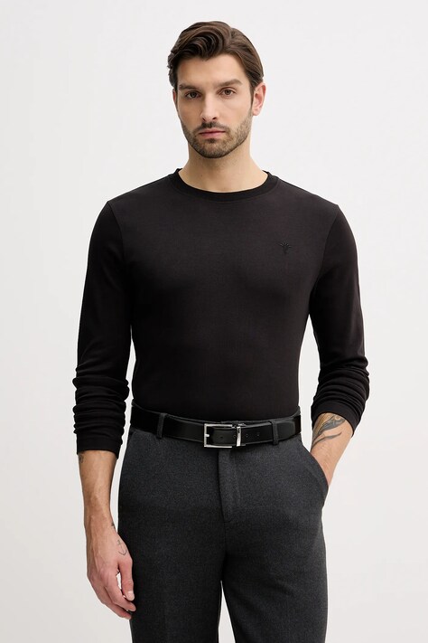 Joop! longsleeve bawełniany kolor czarny gładki 30047431