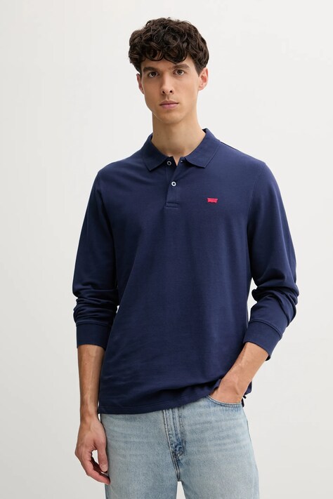 Levi's longsleeve kolor niebieski gładki A5797