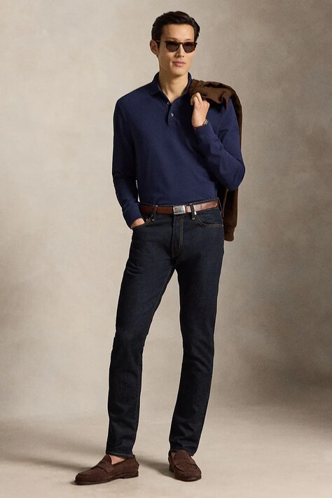 Polo Ralph Lauren Лонгслів чоловічий бавовняний з еластаном темно-синій 710955081