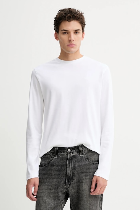 Calvin Klein longsleeve bawełniany kolor biały gładki LV04LD227G