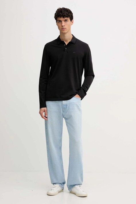 Armani Exchange longsleeve bawełniany kolor czarny z aplikacją XM001068 AF10366