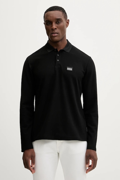 Armani Exchange longsleeve bawełniany kolor czarny z aplikacją XM001394 AF16262