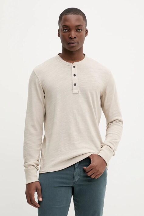 Rag & Bone longsleeve bawełniany kolor beżowy gładki RF2925FT2FM