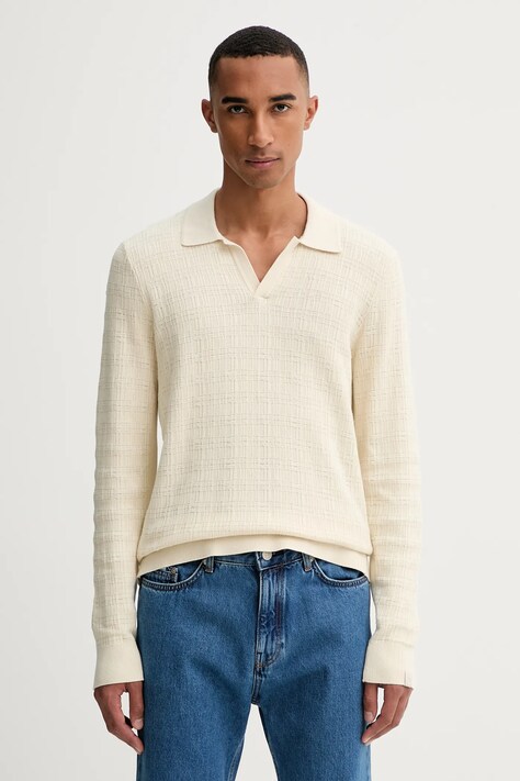 Rag & Bone sweter bawełniany męski kolor beżowy lekki RH3625F6MCO