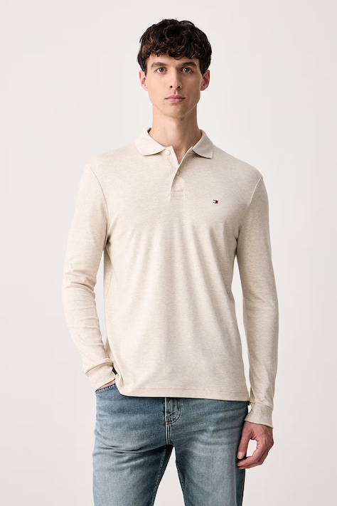 Tommy Hilfiger Majica dugih rukava za muškarce od pamuka bež MW0MW37317