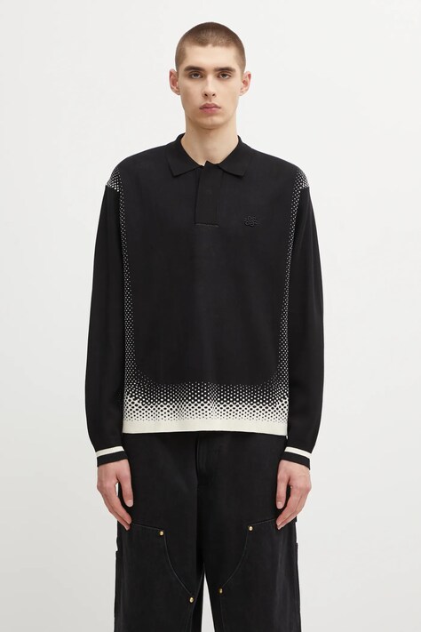 Filling Pieces sweter Knit Shirt Rugby męskie kolor czarny 422571500243