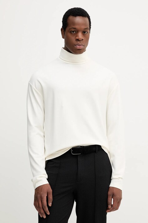 Μακρυμάνικο Calvin Klein χρώμα: μπεζ, LV04LD215G