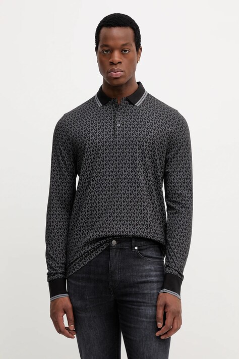 Michael Kors longsleeve bawełniany kolor czarny wzorzysty CF351KY5KS