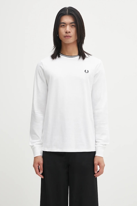 Fred Perry cotton t-shirt white color smooth M9602