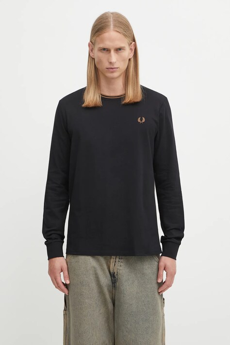 Fred Perry t-shirt bawełniany kolor czarny gładki M9602