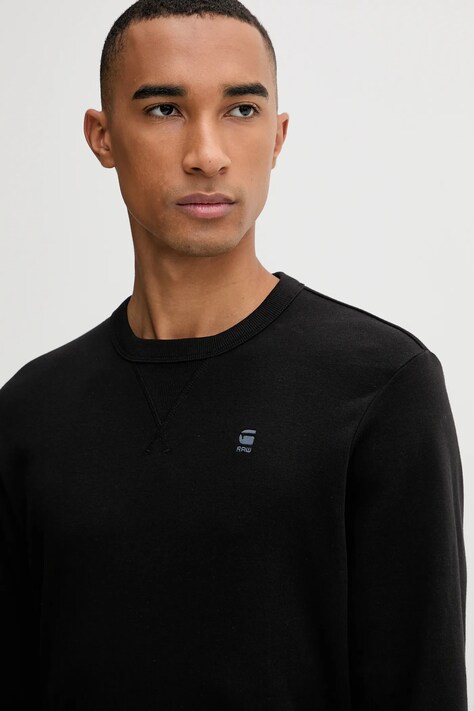 G-Star longsleeve bawełniany kolor czarny gładki D25076.D976