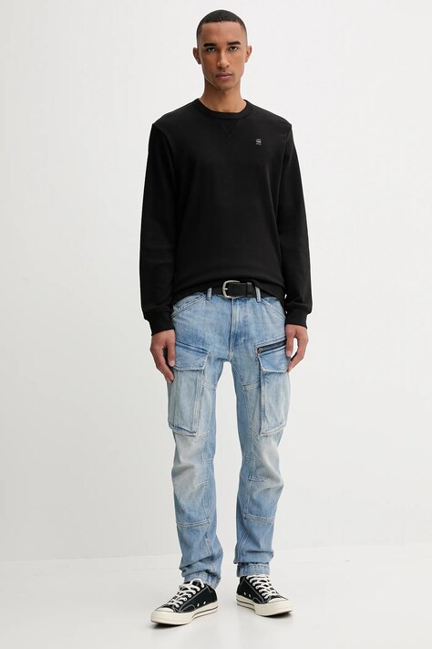 Бавовняний лонгслів G-Star Nifous — AW25-BUM05H, чорний — фото 2
