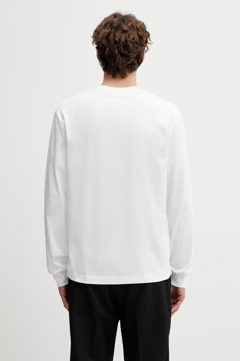 Lacoste longsleeve bawełniany kolor biały gładki TH7307