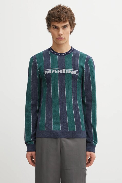 Martine Rose longsleeve Sporty Logo Crew Neck kolor zielony wzorzysty 982YA20407