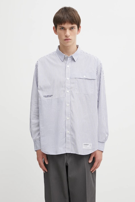 NEIGHBORHOOD cotton shirt MULTI STRIPE blue color relaxed 252SPNH.SHM05