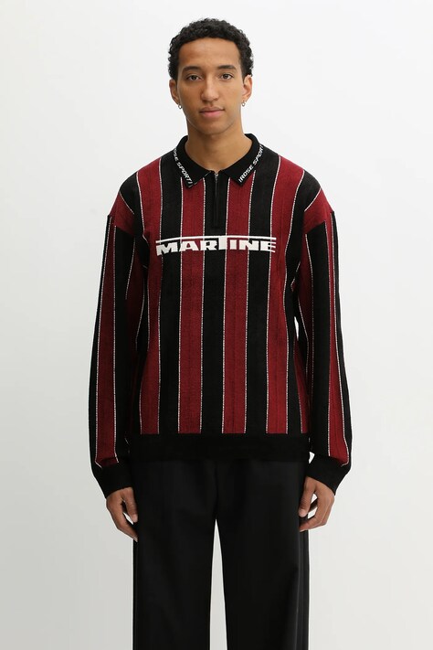 Martine Rose longsleeve Sporty Logo Polo kolor bordowy wzorzysty 981YA20027