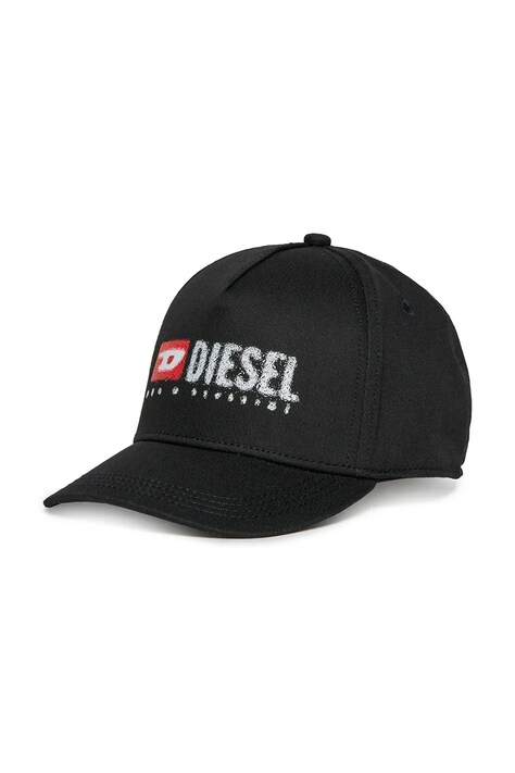 Diesel czapka z daszkiem bawełniana dziecięca FALBIP HAT kolor czarny J02390