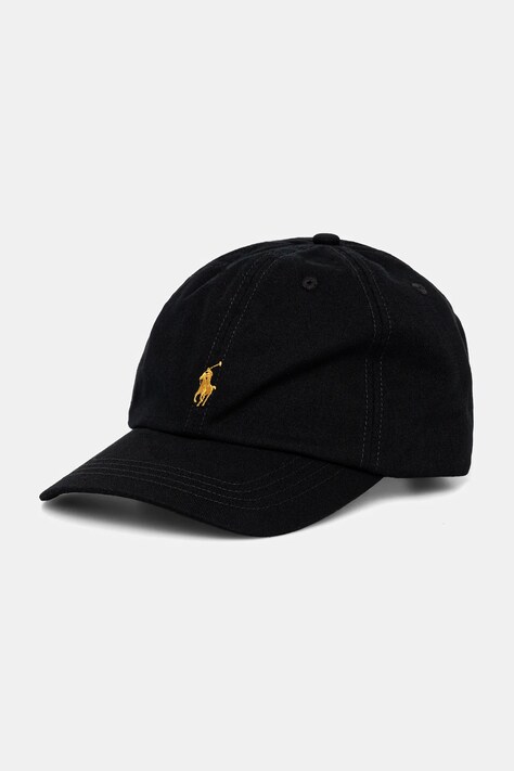 Bombažna bejzbolska kapa Polo Ralph Lauren črna barva, 323785653075