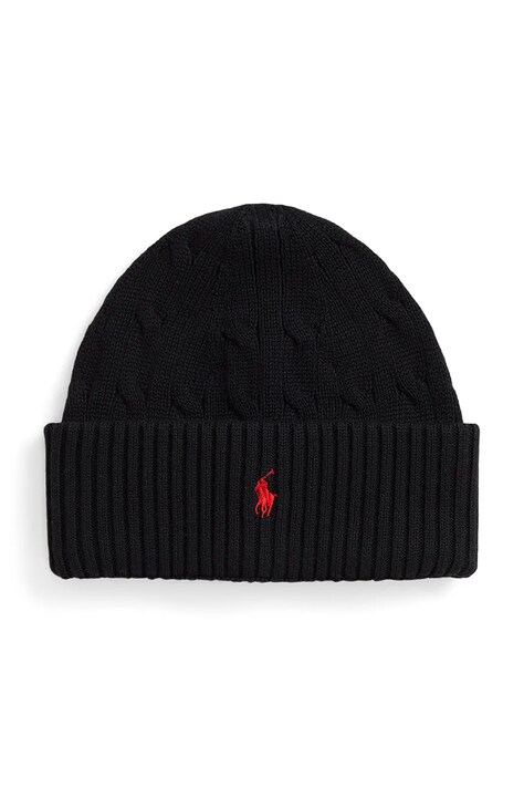 Otroška kapa Polo Ralph Lauren črna barva, 323980663003