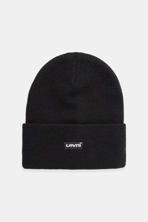 Dětská čepice Levi's LAN TONAL EMBROIDERED BEANIE černá barva, 9A8707