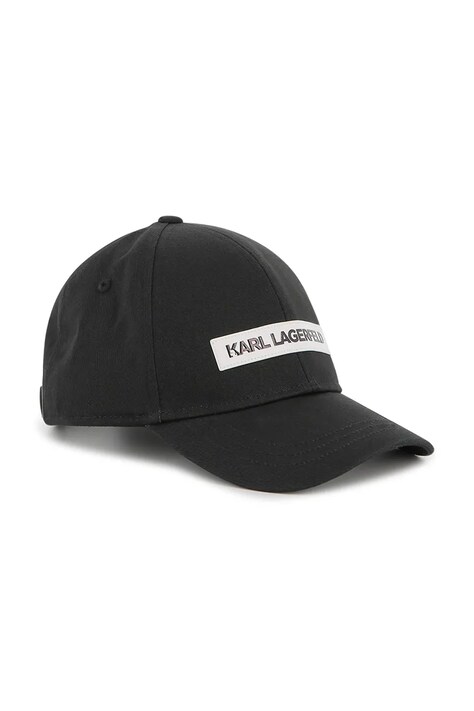 Karl Lagerfeld cappello con visiera in cotone bambini colore nero Z31032