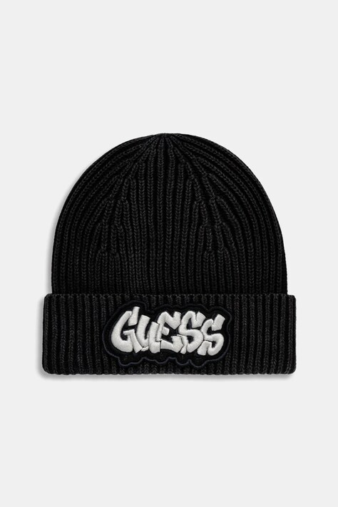 Guess czapka bawełniana kolor czarny L5BZ01 Z4130