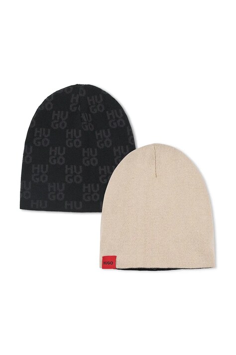 HUGO șapcă reversibilă din bumbac pentru copii culoarea negru, G00550