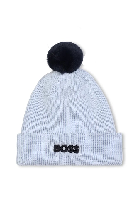 Detská bavlnená čiapka BOSS modrá farba, J52595