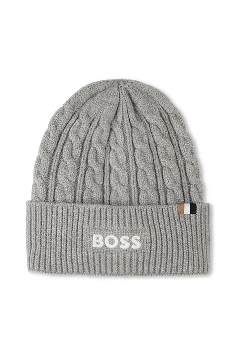 BOSS czapka dziecięca kolor szary J52700
