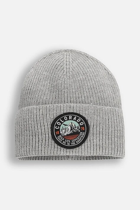 Coccodrillo czapka dziecięca kolor szary ACCESSORIES WINTER BOY