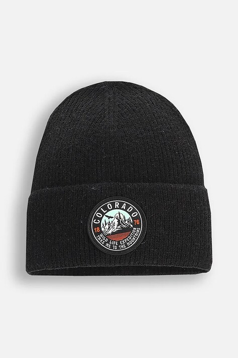 Coccodrillo czapka dziecięca kolor czarny ACCESSORIES WINTER BOY