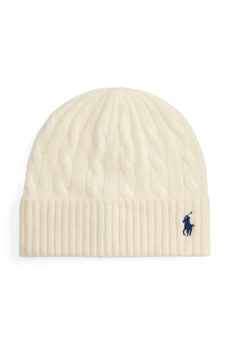 Volnena kapa Polo Ralph Lauren bež barva, 455981442
