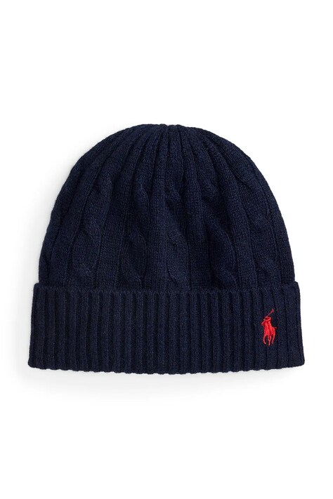 Volnena kapa Polo Ralph Lauren mornarsko modra barva, 455981442